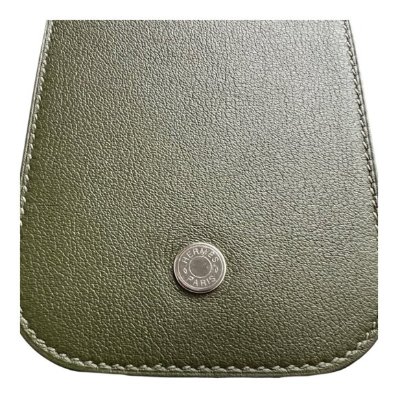 Hermes Swift Chevre Calfskin Olive Green Credit Card Drivers License Wallet - Picture 4 of 12